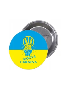 Przypinki buttony WOLNA UKRAINA znaczki badziki z grafiką