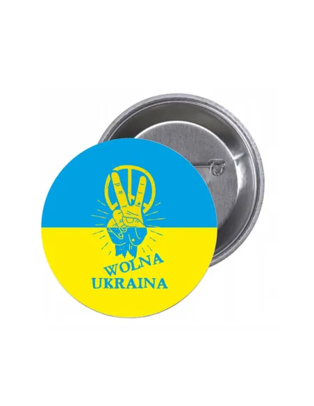 Przypinki buttony WOLNA UKRAINA znaczki badziki z grafiką