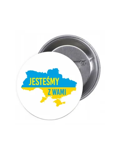 Przypinki buttony JESTEŚMY Z WAMI znaczki badziki z grafiką