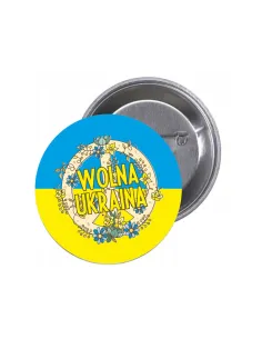 Przypinki buttony WOLNA UKRAINA znaczki badziki z grafiką