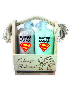 prezent dla mamy taty rodziców 2 ręczniki pudełko