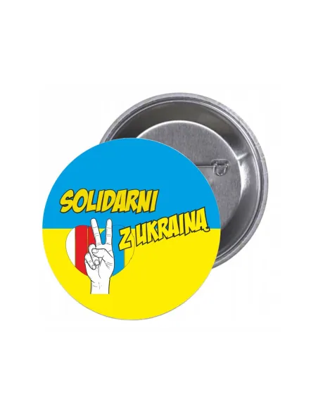 Przypinki buttony SOLIDARNI Z UKRAINĄ znaczki badziki z grafiką