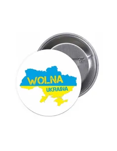 Przypinki buttony WOLNA UKRAINA znaczki badziki z grafiką