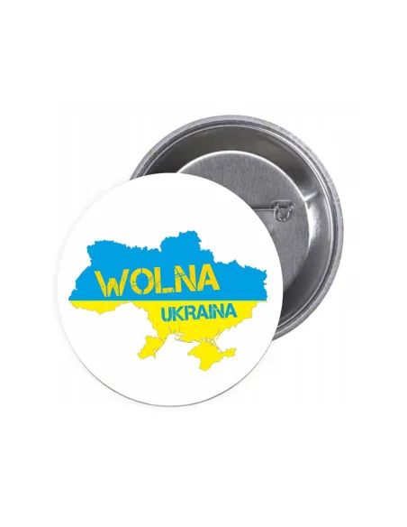 Przypinki buttony WOLNA UKRAINA znaczki badziki z grafiką