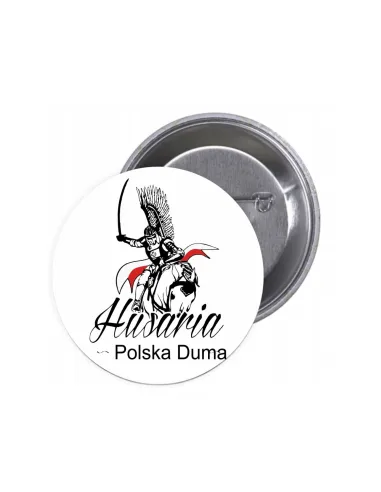 Przypinki buttony POLSKA HUSARIA DUMA znaczki badziki z grafiką