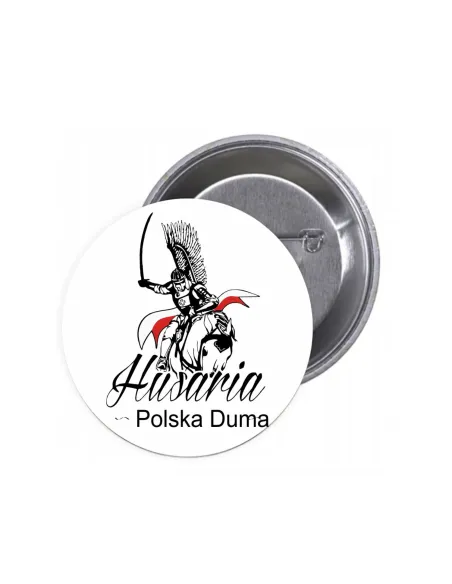 Przypinki buttony POLSKA HUSARIA DUMA znaczki badziki z grafiką