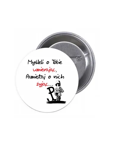 Przypinki buttony MYŚLELI O TOBIE znaczki badziki z grafiką