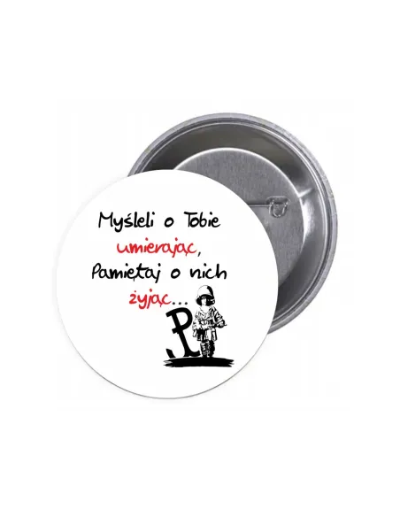 Przypinki buttony MYŚLELI O TOBIE znaczki badziki z grafiką