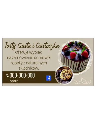 Szyld reklamowy REKLAMA 100x50 cm TORTY CIASTA I CIASTECZKA