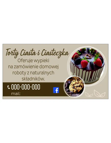 Szyld reklamowy REKLAMA 100x50 cm TORTY CIASTA I CIASTECZKA