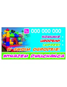 Szyld reklamowy REKLAMA 100x50 cm WYNAJEM DMUCHAŃCA