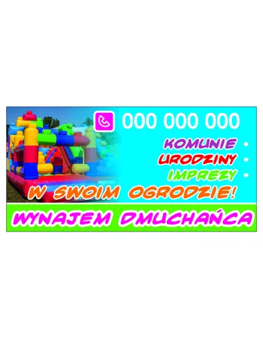Szyld reklamowy REKLAMA 100x50 cm WYNAJEM DMUCHAŃCA
