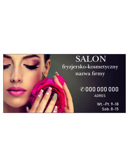 Szyld reklamowy REKLAMA 100x50 cm SALON fryzjersko-kosmetyczny