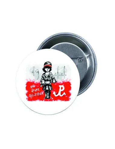 Przypinki buttony BÓG HONOR OJCZYZNA znaczki badziki z grafiką