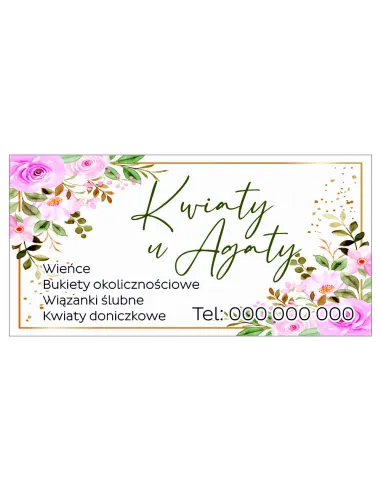 Szyld reklamowy REKLAMA 40x60 cm KWIACIARNIA