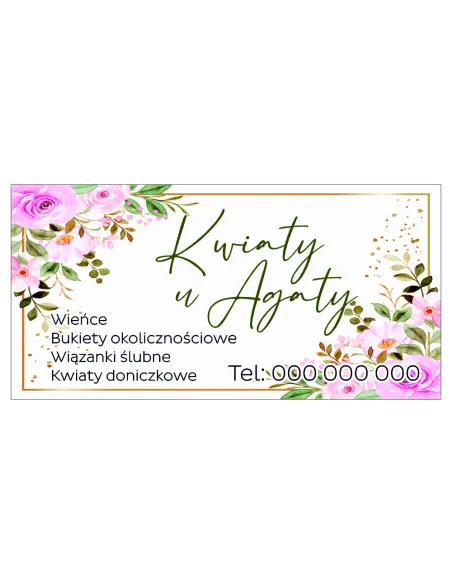 Szyld reklamowy REKLAMA 40x60 cm KWIACIARNIA