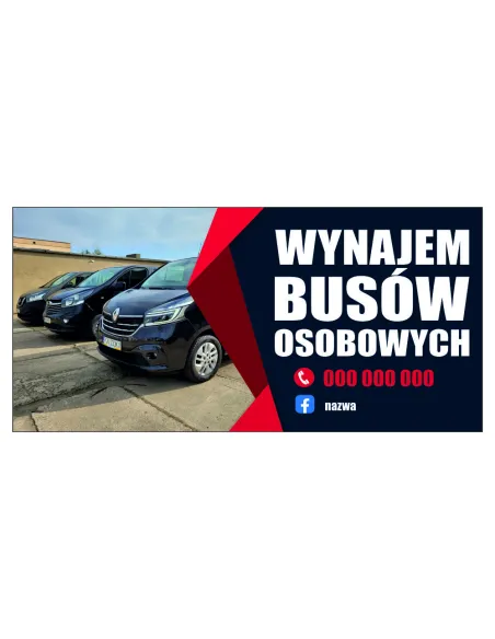 NAKLEJKA na auto reklamowa 50x100cm WYNAJEM BUSÓW