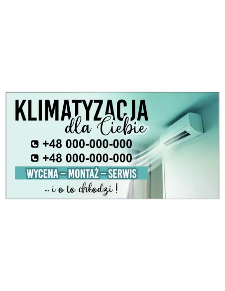 NAKLEJKA na auto reklamowa 50x100cm KLIMATYZACJA