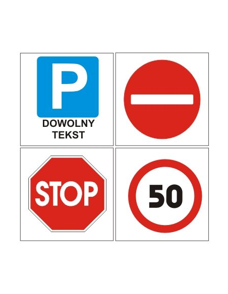 Znak drogowy posesyjny 60x60 cm
