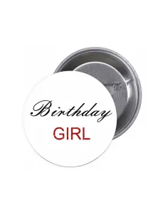 Przypinki buttony BIRTHDAY GIRL znaczki badziki z grafiką