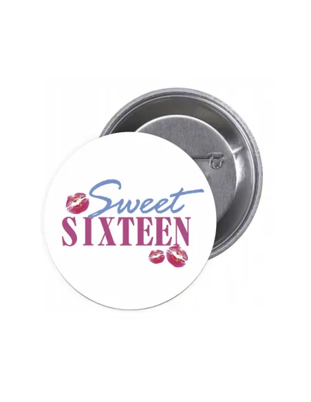 Przypinki buttony SWEET SIXTEEN znaczki badziki z grafiką