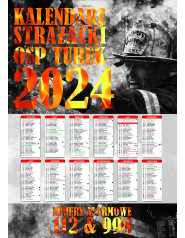 Kalendarz strażacki OSP PSP 2024 - 50 szt projekt