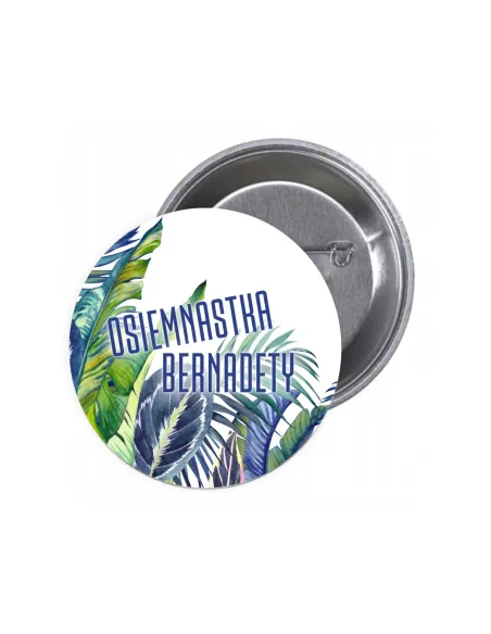 Przypinki buttony OSIEMNASTKA IMIĘ znaczki badziki z grafiką