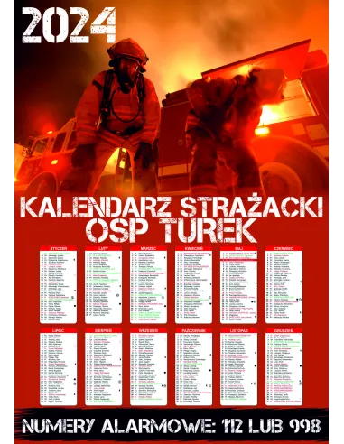 Kalendarz strażacki OSP PSP 2024 - 150 szt projekt