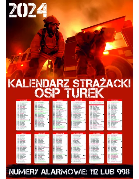 Kalendarz strażacki OSP PSP 2024 - 150 szt projekt
