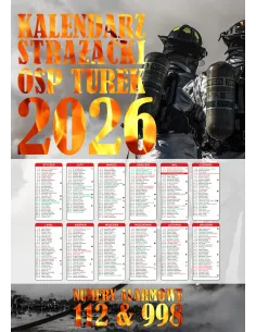 KALENDARZ STRAŻACKI OSP PSP 2026 300 szt RÓŻNE WZORY