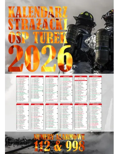 KALENDARZ STRAŻACKI OSP PSP 2026 300 szt RÓŻNE WZORY