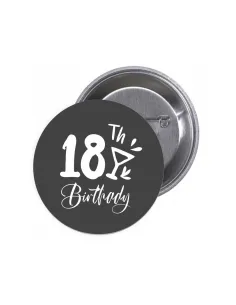 Przypinki buttony 18 TH BIRTHDAY znaczki badziki z grafiką