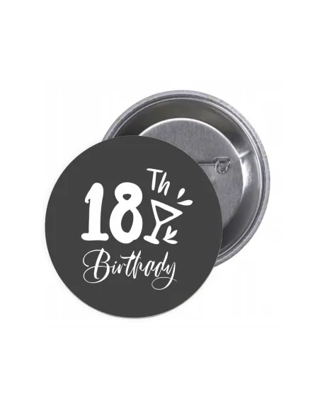 Przypinki buttony 18 TH BIRTHDAY znaczki badziki z grafiką