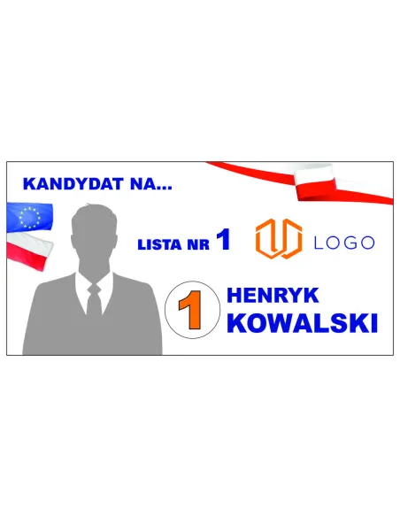 MAGNES na samochód 60x30 cm WYBORCZY DO PARLAMENTU - 10 szt