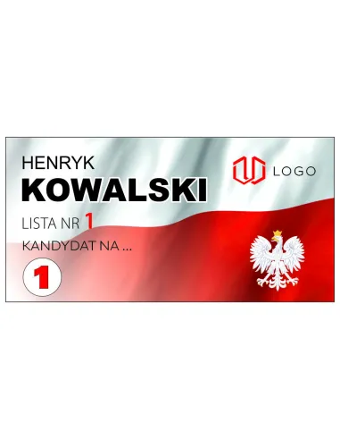 MAGNES na samochód 60x30 cm WYBORCZY DO PARLAMENTU - 20 szt