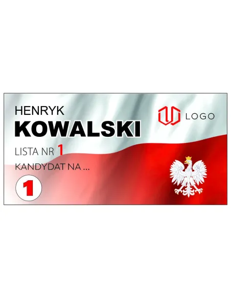 MAGNES na samochód 60x30 cm WYBORCZY DO PARLAMENTU - 20 szt