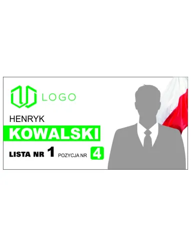 MAGNES na samochód 60x30 cm WYBORCZY DO PARLAMENTU - 30 szt