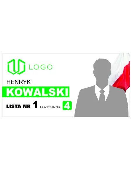 MAGNES na samochód 60x30 cm WYBORCZY DO PARLAMENTU - 30 szt