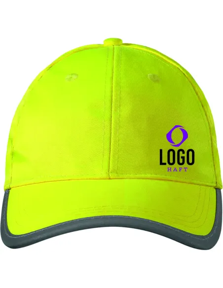 CZAPKA ODBLASKOWA FIRMOWA Z NADRUKIEM HAFTEM LOGO 5 SZTUK