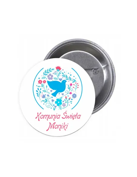 Przypinki buttony KOMUNIA ŚWIĘTA IMIĘ znaczki badziki z grafiką