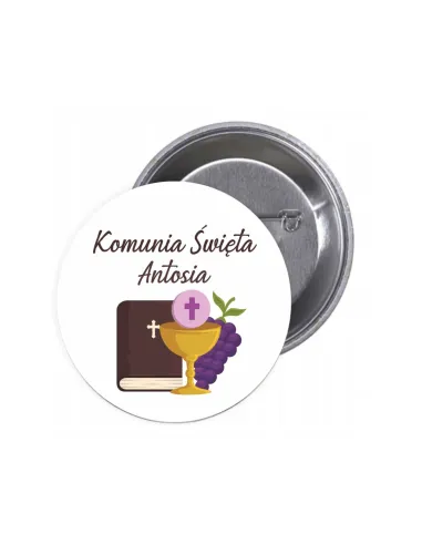 Przypinki buttony KOMUNIA ŚWIĘTA IMIĘ znaczki badziki z grafiką