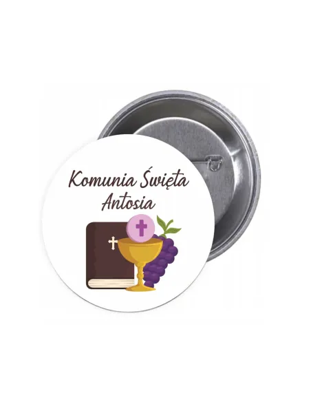 Przypinki buttony KOMUNIA ŚWIĘTA IMIĘ znaczki badziki z grafiką