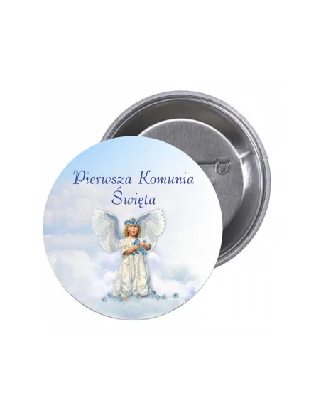 Przypinki buttony PIERWSZA KOMUNIA ŚWIĘTA  znaczki badziki z grafiką