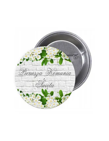 Przypinki buttony PIERWSZA KOMUNIA ŚWIĘTA znaczki badziki z grafiką