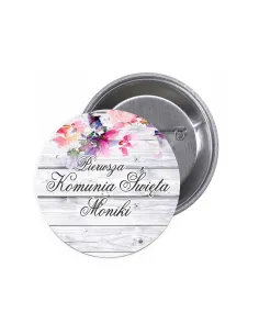 Przypinki buttony PIERWSZA KOMUNIA ŚWIĘTA IMIĘ znaczki badziki z grafiką