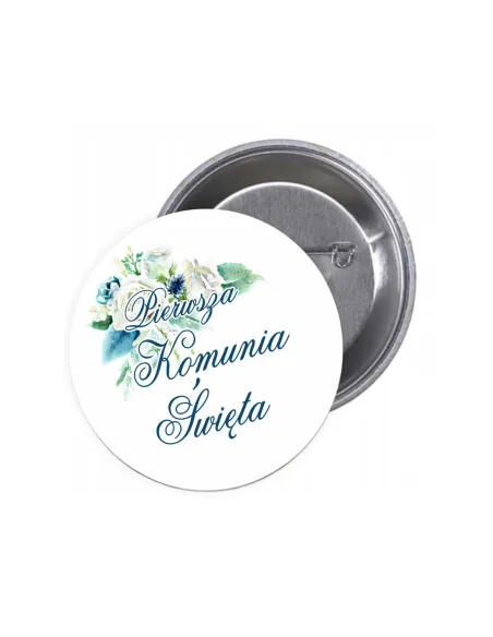 Przypinki buttony PIERWSZA KOMUNIA ŚWIĘTA znaczki badziki z grafiką