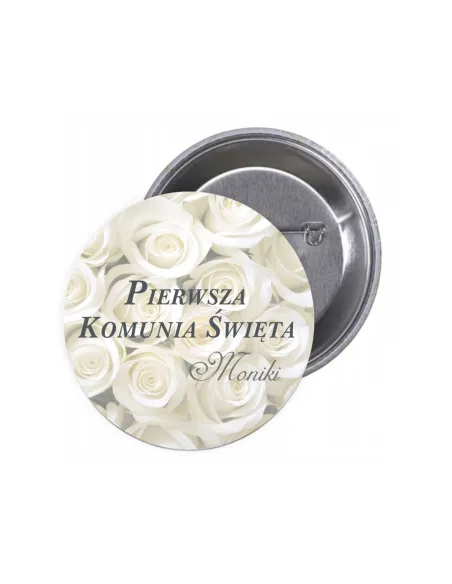 Przypinki buttony PIERWSZA KOMUNIA ŚWIĘTA IMIĘ znaczki badziki z grafiką