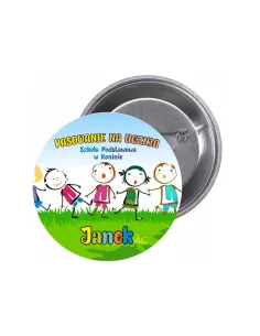 Przypinki buttony PASOWANIE NA UCZNIA SZKOŁA IMIĘ znaczki badziki z grafiką
