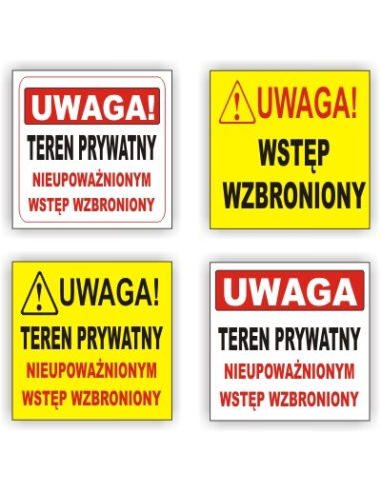 Teren prywatny - znaki tablice ostrzeegawcze