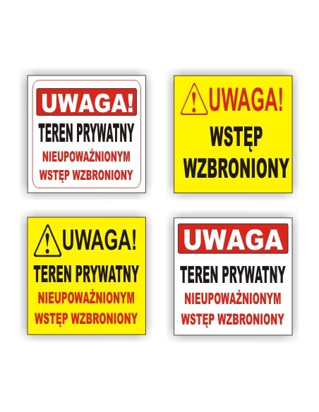 Teren prywatny - znaki tablice ostrzeegawcze